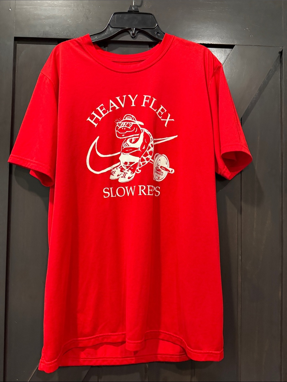 Nike Red Dri-FIT Athletic Tee with Black Print